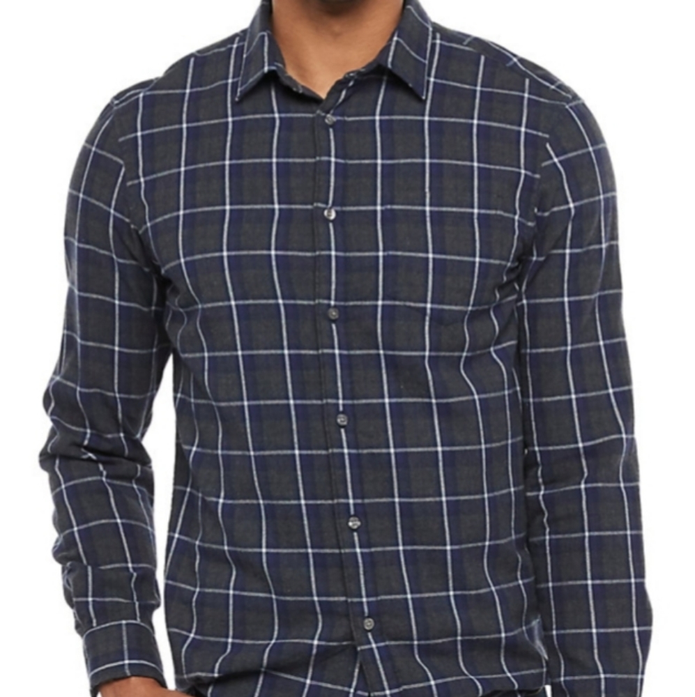 NWT Apt 9 Modern Fit Plaid Soft Flannel Shirt